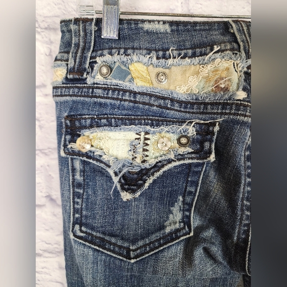 Miss Me classic, distressed, embellished bootcut jeans Size 26 - Picture 6 of 14